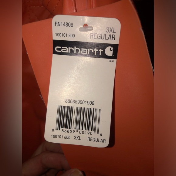Carhartt Rain Gear: Orange PVC Rain Bib Overalls -Discontinued 3xl - Picture 5 of 9